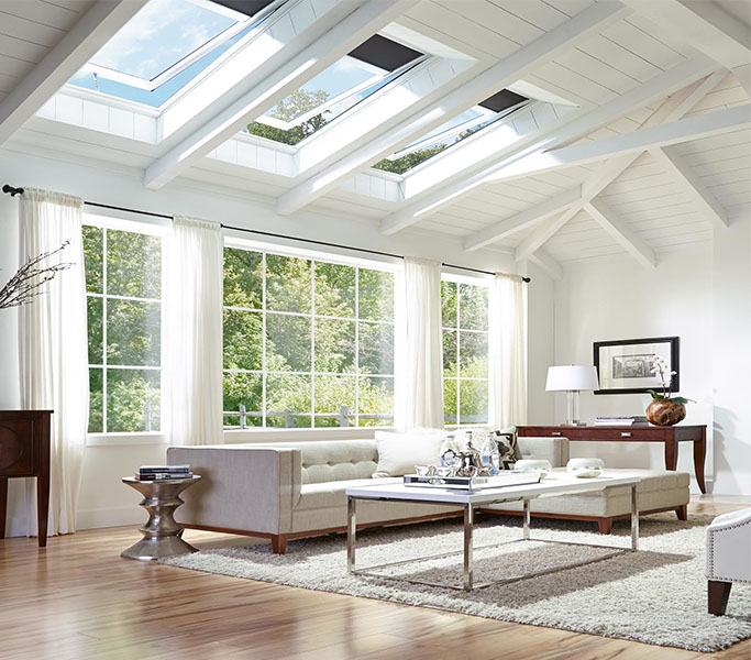 Modern flat-glass skylight installed in a Mississauga home