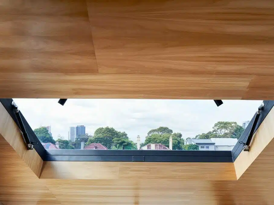 Large custom skylight in modern home